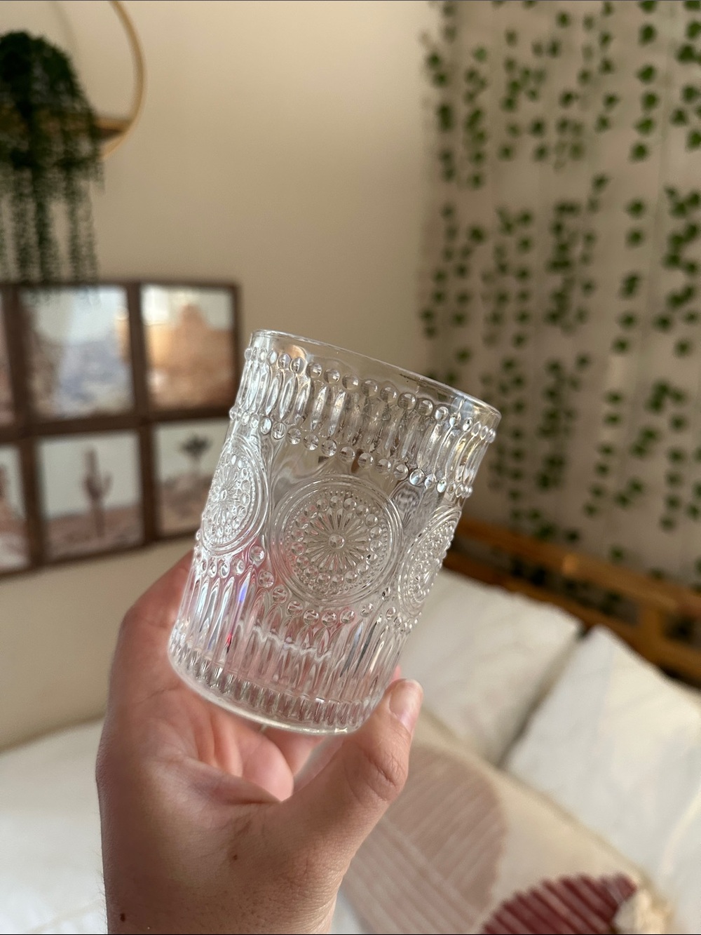 Numhew 10 oz. Clear High-Quality Glass Vintage Drinking Glass